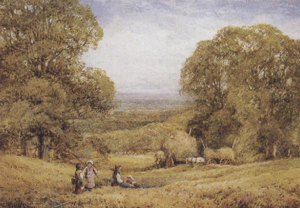 henry john sylvester stannard Children at the Edge of a Hay field (mk37) oil painting image
